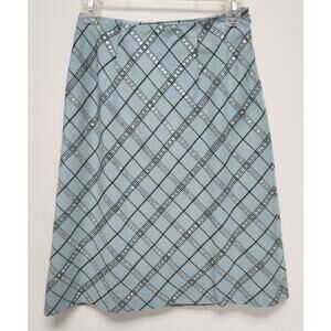 TRIBECA Studio Women Light Blue w Black Lines Skirt-Size 4P